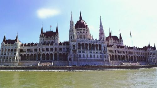 View of parliament building with waterfront