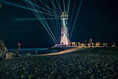 Illuminated city at night