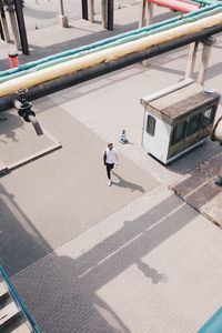 High angle view of person in city