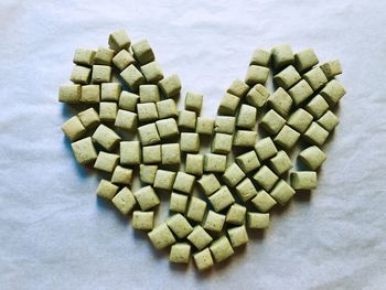 High angle view of coffee beans on table