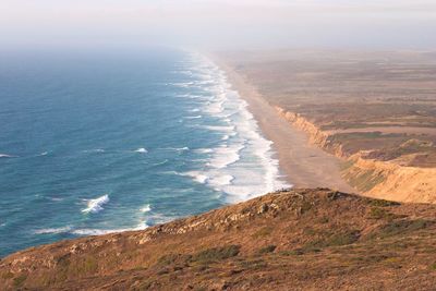 High angle view of beach against sky