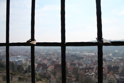 Close-up of window against sky