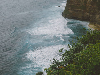 High angle view of sea