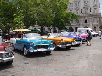 Cars parked on street