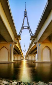Low angle view of bridge against sky