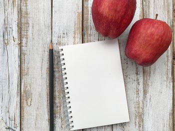 High angle view of fruits on table