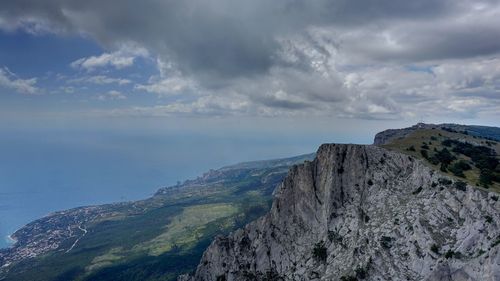 Panoramic view of mountains against sky