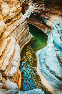 Aerial view of rock formations