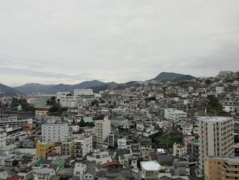 High angle view of townscape against sky