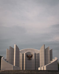 Low angle view of modern building against sky