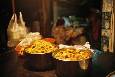 Close-up of food for sale in market