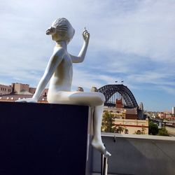 Low angle view of statue against the sky