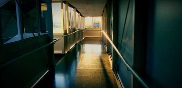 Empty corridor in building