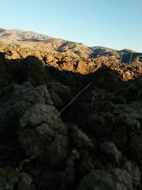 Scenic view of landscape against clear sky