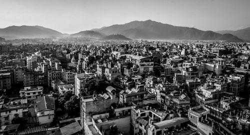 High angle view of kathmandu cityscape