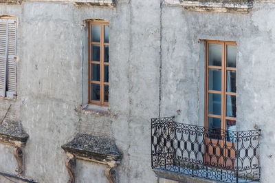 Closed door of building