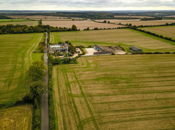 High angle view of agricultural field