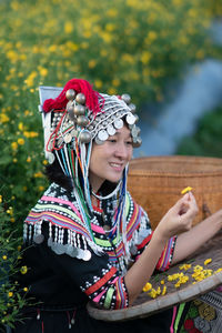 Woman holding umbrella