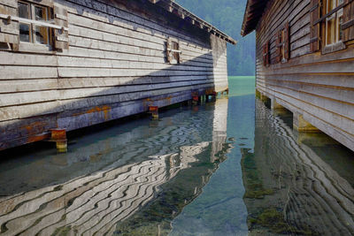 Cottages reflection in konigssee