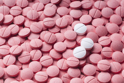 Close-up of pink pills