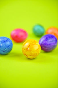 Close-up of multi colored pencils over white background