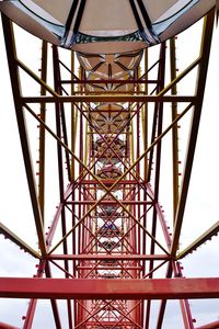 Low angle view of metallic structure against sky