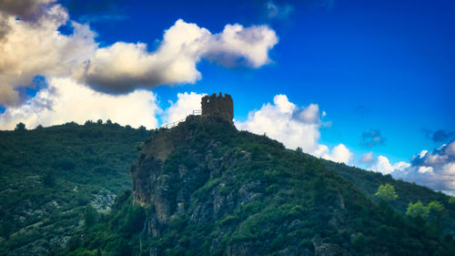 Low angle view of mountain against sky