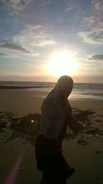 Scenic view of sea at sunset