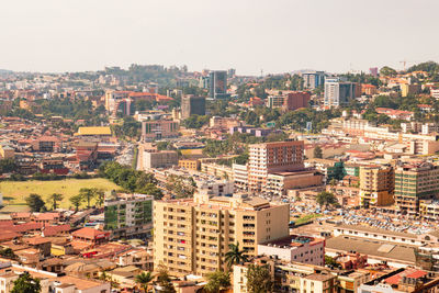 Aerial view of kampala city seen from gaddafi national mosque - uganda national mosque in uganda