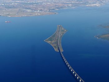 High angle view of oresund bridge