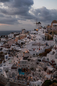 High angle view of townscape against sky