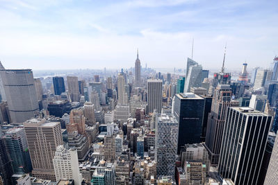 Wide angle view of new york city