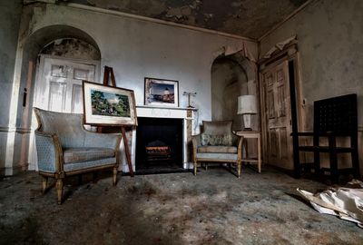 Interior of abandoned building