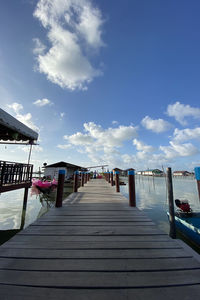 View of pier over sea against sky