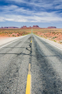 Empty road along countryside landscape