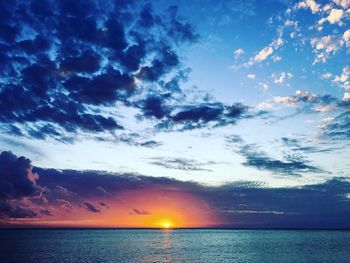 Scenic view of sea at sunset