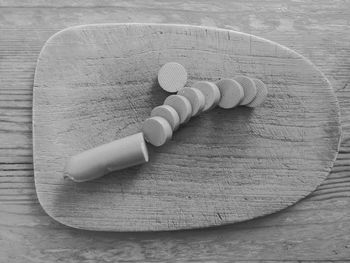 High angle view of cigarette on table