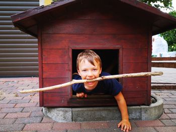 Full length portrait of boy outdoors