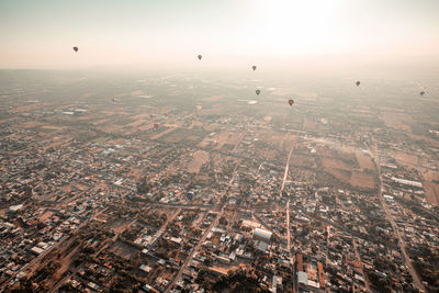 High angle view of cityscape against sky