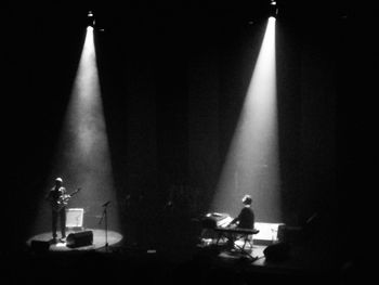 Illuminated lights at night