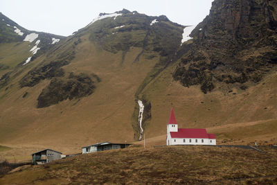 A nordic church in vik, in iceland's scenic south coast