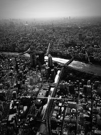 High angle view of cityscape against sky