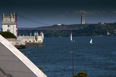 View of river with buildings in background