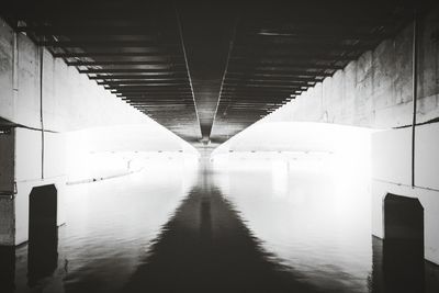 Reflection of building in water