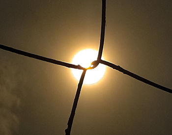 Low angle view of silhouette sun against sky during sunset