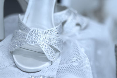 Close-up of white shoes