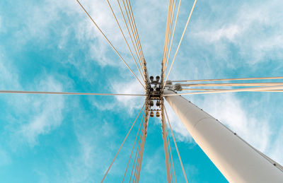 Low angle view of sailboat against sky