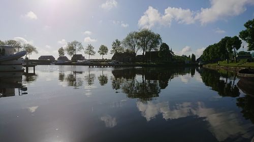 Panoramic view of lake against sky