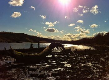 Scenic view of landscape against sky during sunset