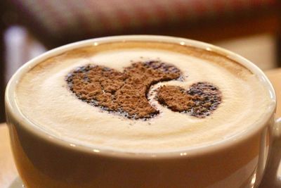 Close-up of cappuccino